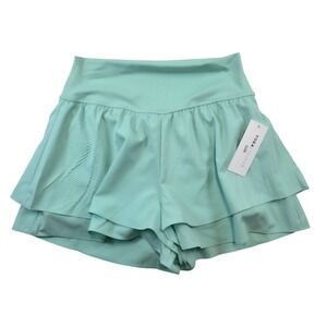 YOGALICIOUS LUX Lightstreme Flirty 2 in 1 Skort Shorts Aqua Teal XL NWT